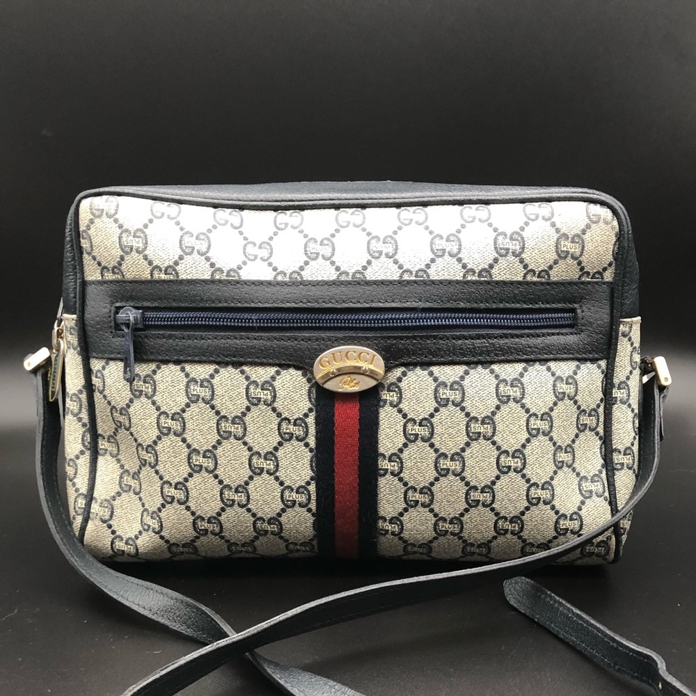 Vintage Gucci GG Plus Ophidia Navy Crossbody